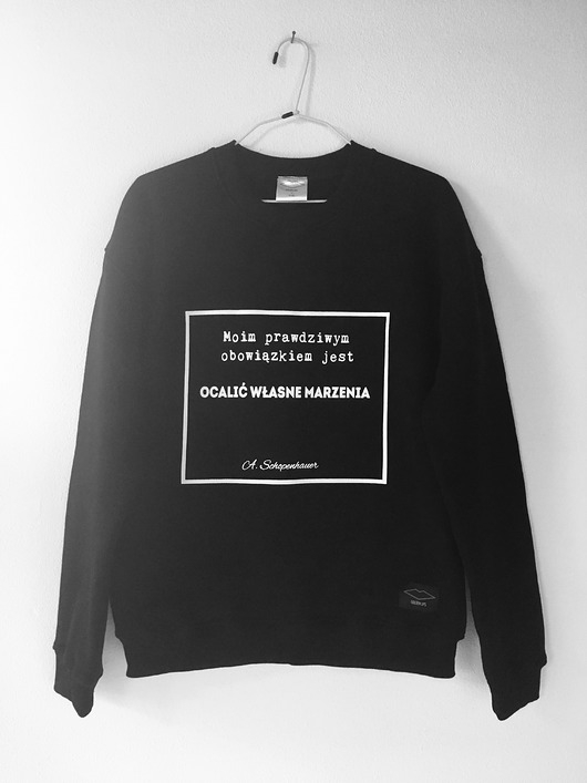 Image of Bluza unisex z cytatem, Schopenhauer, Marzenia