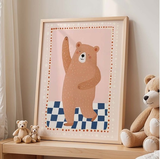 Image of Pakamera Plakat Miś Gustaw - Plakaty Na Ścianę Dla Dzieci