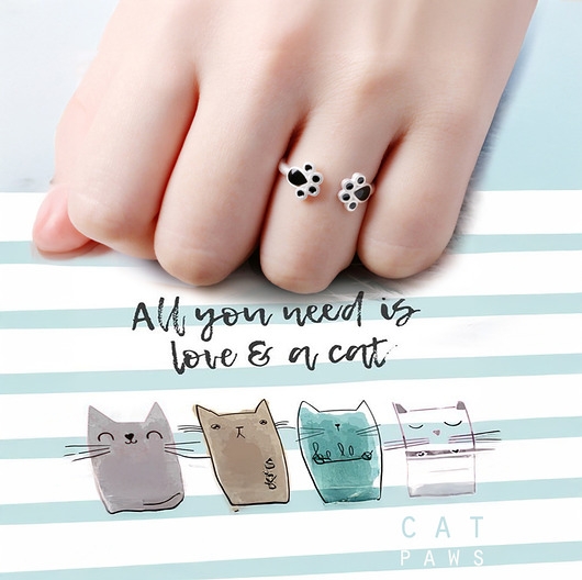 Image of Pakamera Pierścionek Cat Paws - boho kolekcja