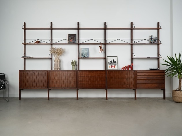 Image of Pakamera Regał systemowy tekowy, duński design, lata 60, designer: Poul Cadovius