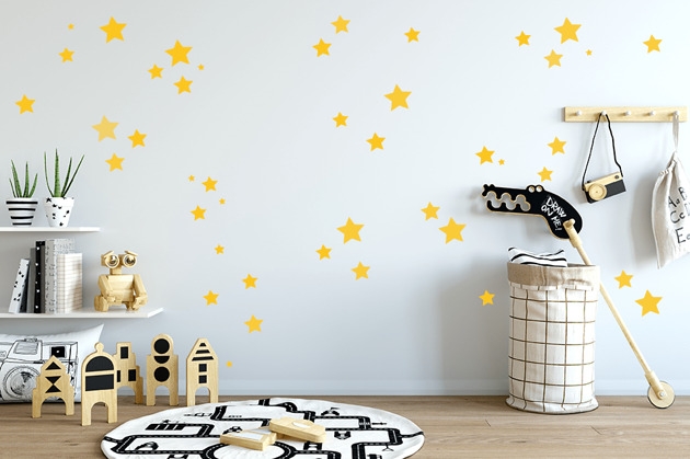 Image of Naklejki na ścianę do pokoju dziecka. Gwiazdki w kolorze żółtym
