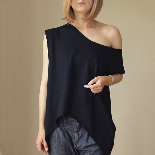 Image of Pakamera Czarny Ogromny cięty Oversize XXL-XXXXL