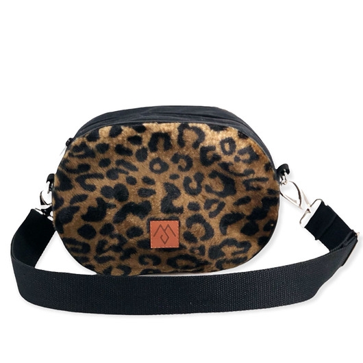 Image of Pakamera Torebka damska z weluru tapicerskiego Mili Boxy Bag - czarna panterka