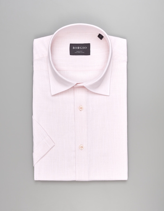 Image of Pakamera Koszula canosa 00550 na krótki rękaw róż slim fit