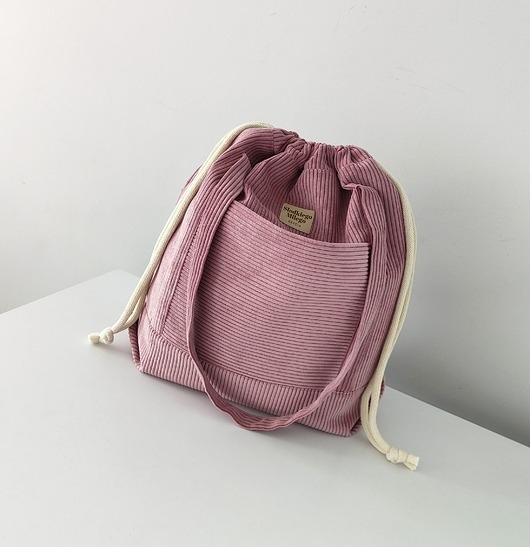 Image of Pakamera Torba SummerBag ROSE-duża różowa torba sztruksowa