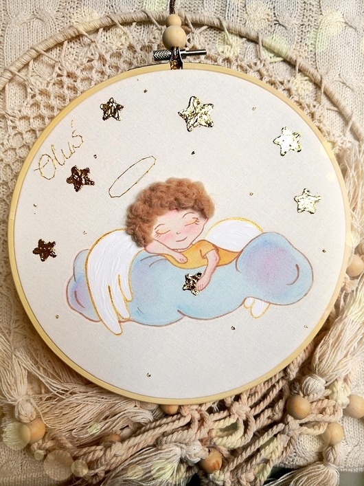 Image of Pakamera Personalizowany obrazek z aniołkiem dla dziecka