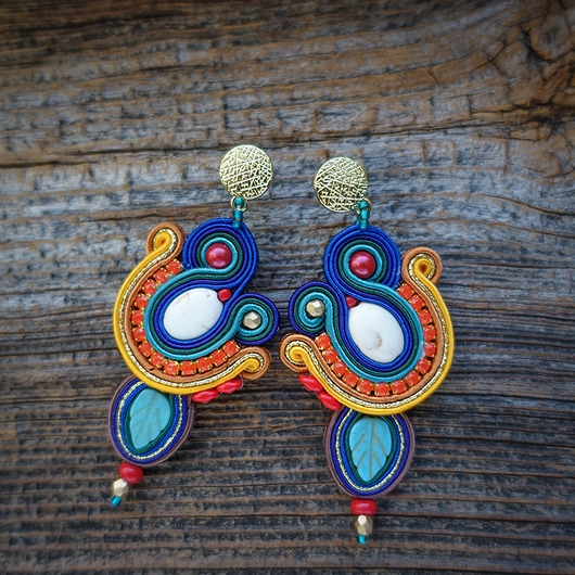 Image of Amiya- etniczne kolczyki soutache