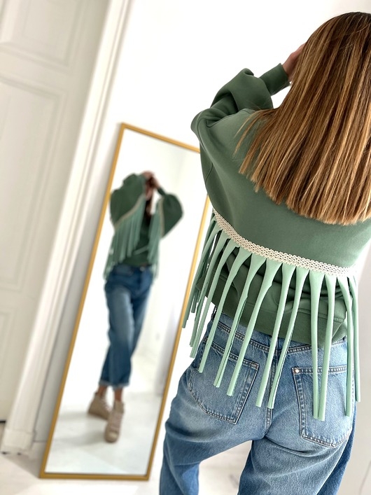 Image of Pakamera Spring Affair / bawełniana bluza boho z frędzlami