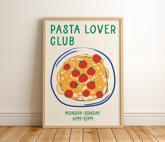 Image of Pakamera Pasta Lover Club Plakat