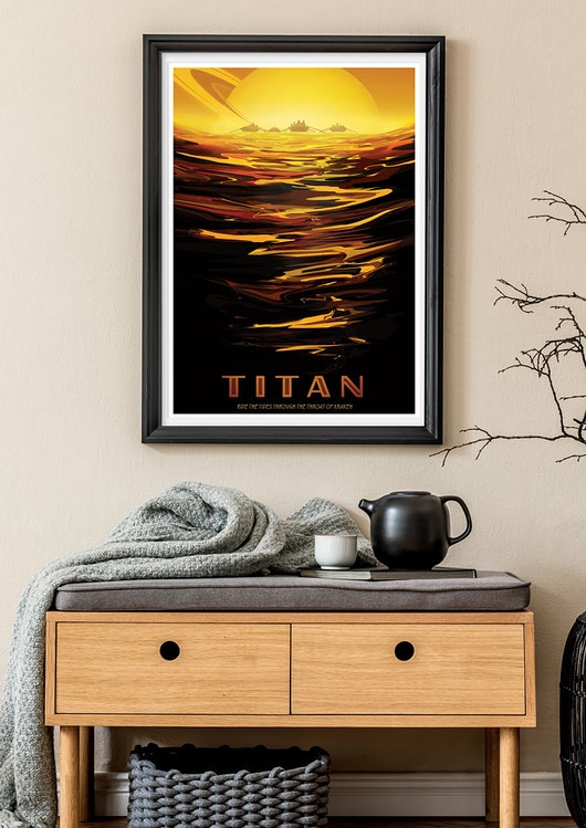 Image of Tytan, księżyc Saturna - plakat 50x70 cm NASA