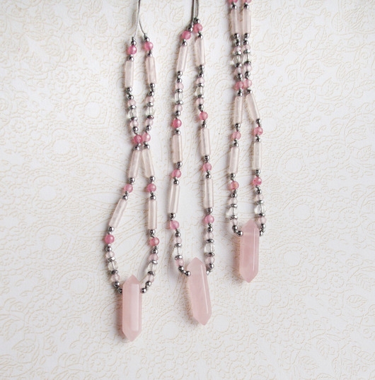Image of Pakamera Naszyjnik - amulet MIŁOŚĆ kwarc różowy