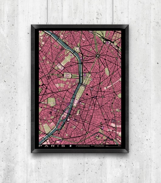 Image of Pakamera Plakat Paris - plan miasta