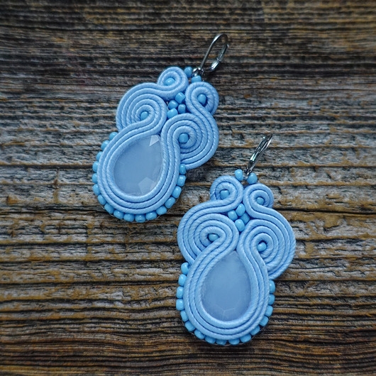 Image of Pakamera Błękitne kolczyki soutache