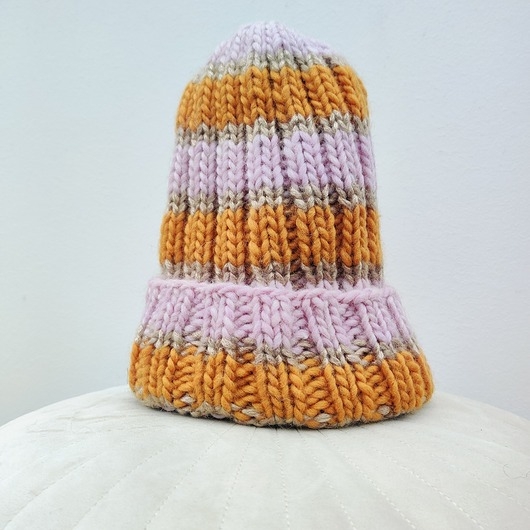 Image of Wełniana czapka WOOLLY PINK &amp; ORANGE