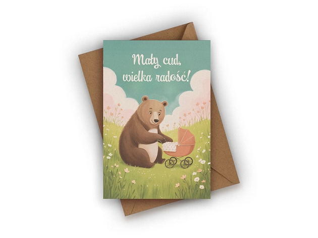 Image of Pakamera Kartka z okazji narodzin dziecka- Mały cud, wielka radość!