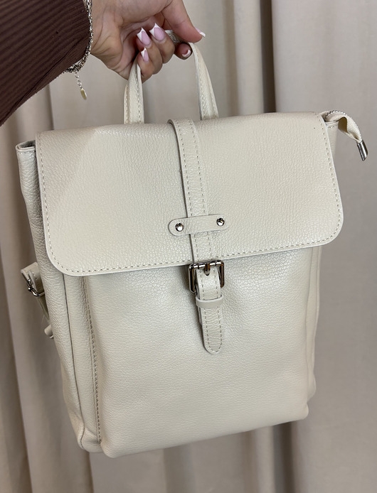 Image of Pakamera Skórzany plecak Beige