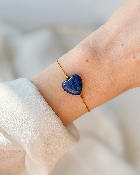 Image of Pakamera Bransoletka TALIZMAN Lapis lazuli Serce