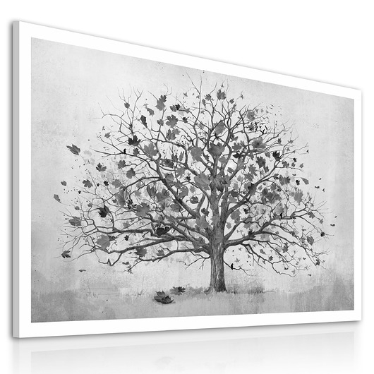 Image of Obraz na płótnie z drzewem czarnobiały 120x80cm