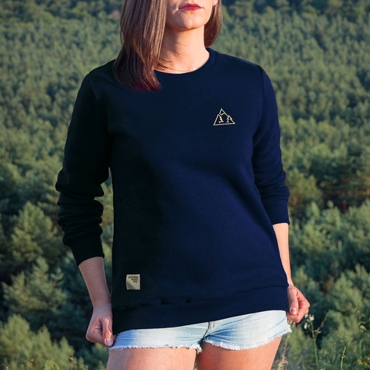 Image of Pakamera Bluza damska bez kaptura crewneck z haftem SZCZYT granatowa