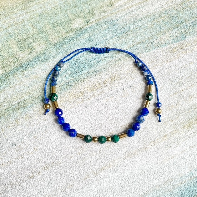 Image of Pakamera Bransoletka - Lapis Lazuli i Malachit