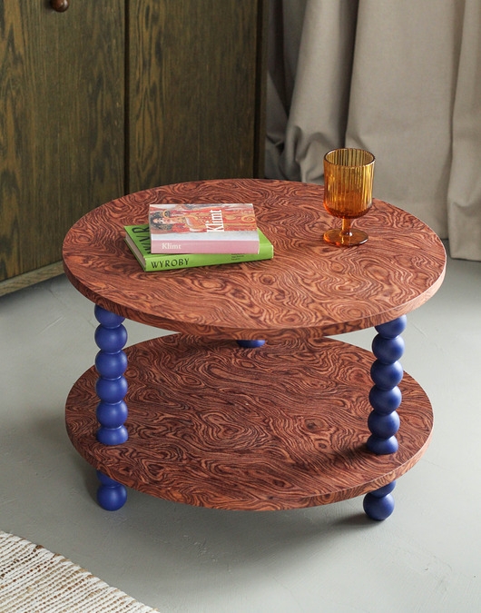 Image of Pakamera Stolik kawowy Double Round wzorzysty