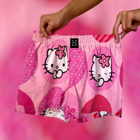 Image of Spodenki unisex do spania bokserki drugie życie HELLO KITTY