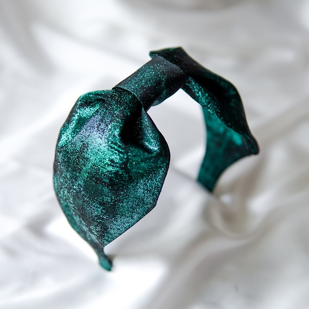 Image of Pakamera Opaska do włosów turbanka metaliczna