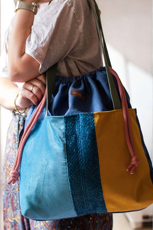 Image of Pakamera Duża torba z kominem patchwork