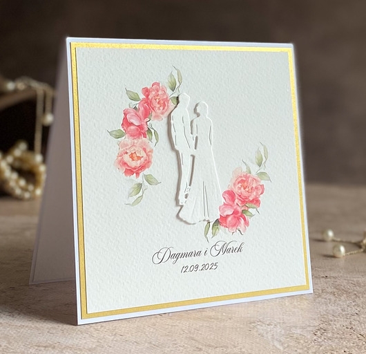 Image of Pakamera Kartka ślubna w ozdobnej kopercie, WA 26d