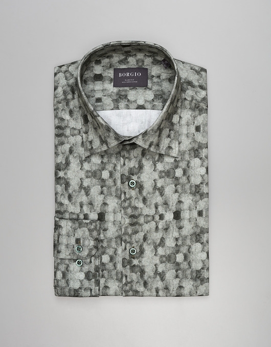 Image of Pakamera Koszula calimera 00541 długi rękaw zielony slim fit