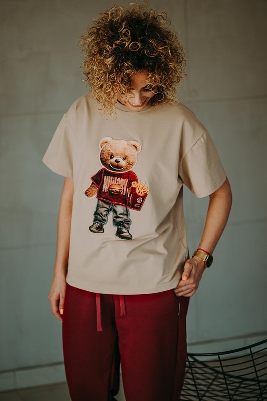 Image of Pakamera T-shirt oversize Mac Teddy dla mamy