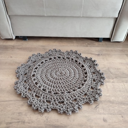 Image of Pakamera Dywanik ze sznurka bawełnianego szydełkowy 50cm