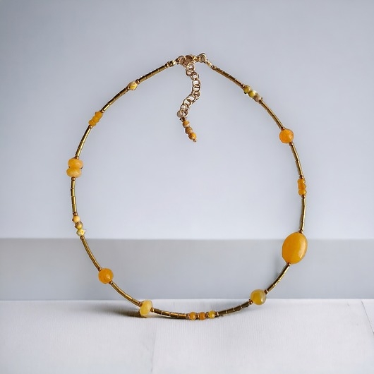 Image of Pakamera Naszyjnik YELLOW : summer collection :: ŻÓŁTY NASZYJNIK choker