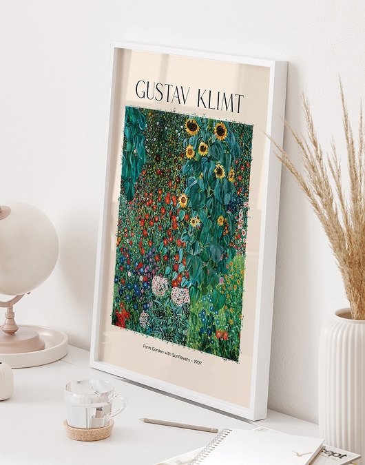 Image of Plakat Reprodukcja Gustav Klimt - Farm Garden with Sunflowers
