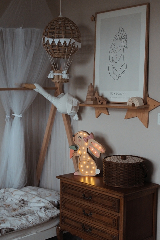 Image of Pakamera Drewniana lampka Króliczek