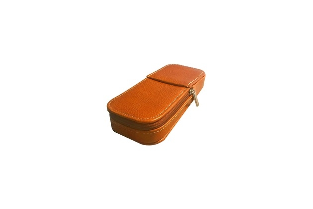 Image of Pakamera Etui na pióra na trzy sztuki jasno brązowe szlachetna skóra