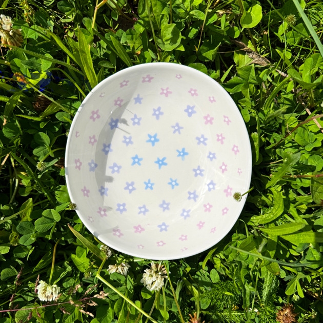 Image of Pakamera Miska w kolorowe kwiatowe, drobną łączkę