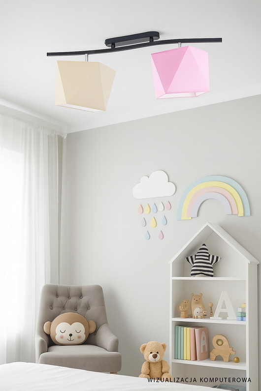 Image of Pakamera 2-płomienny plafon z regulacją kąta padania światła CORONA KIDS