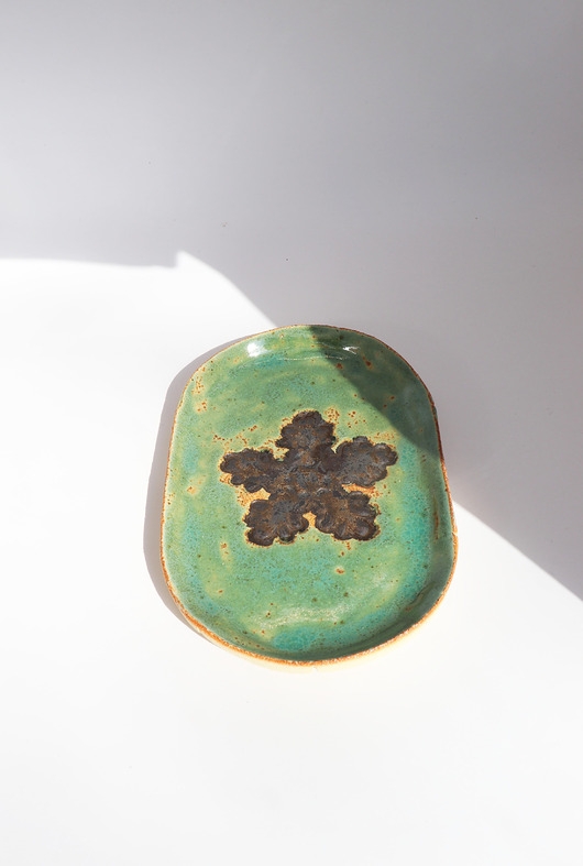 Image of Pakamera Mydelniczka, akcesoria do łazienki, ceramiczna, wzory, turkusowa