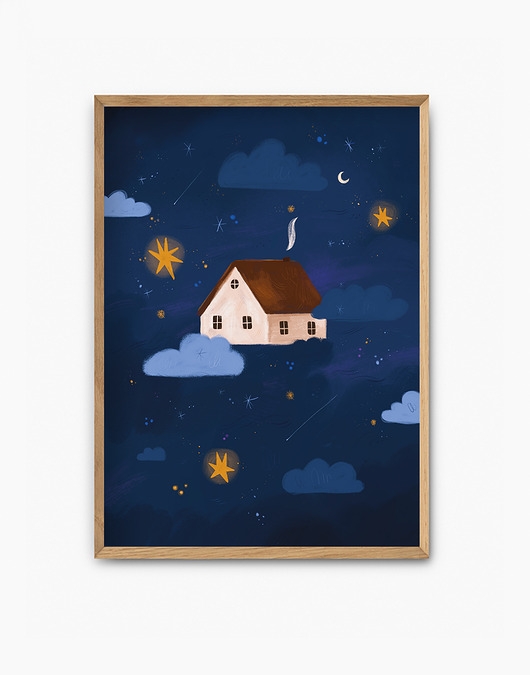 Image of Pakamera Plakat ilustracja Kosmiczny dom