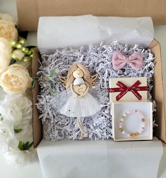 Image of Pakamera Box prezentowy dla dziewczynki- Anioł Stróż + bransoletka