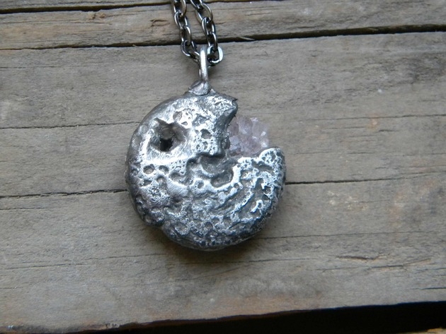 Image of Pakamera Ring z ametystem - naszyjnik