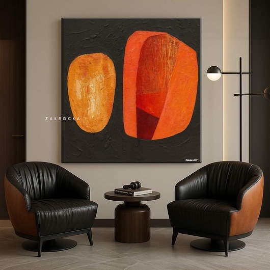 Image of Pakamera Modny obraz strukturalny NARANJA czerń i kolor pomarańczowy