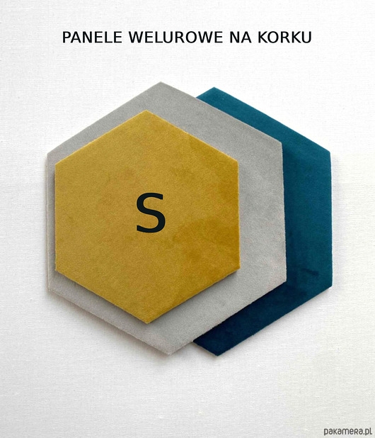 Image of S Panel na ścianę z weluru heksagon sześcian