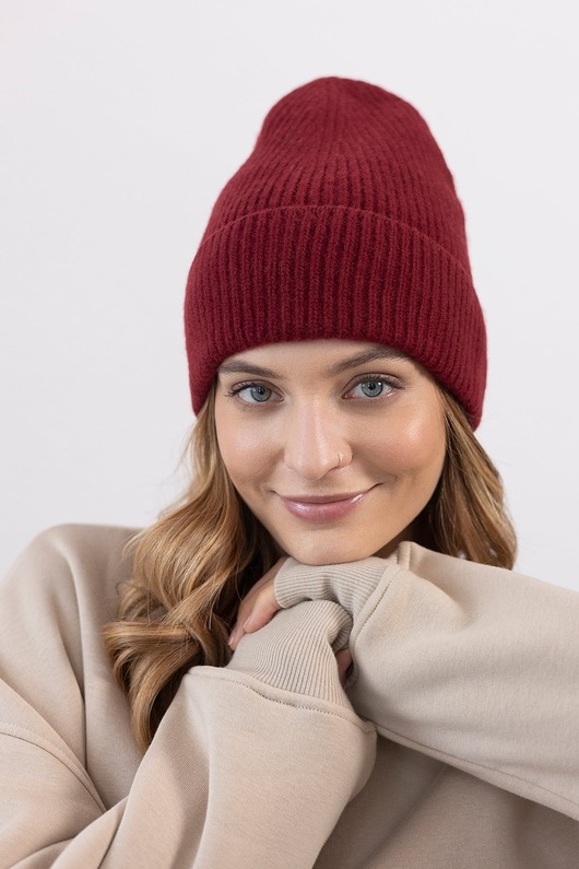 Image of Czapka Gentle Cashmere Bordo