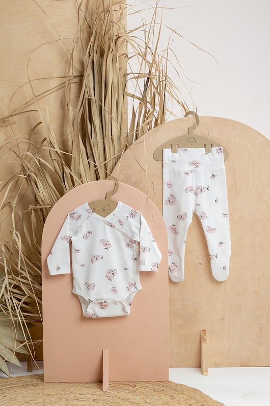 Image of Pakamera Body niemowlęce KIRSTI organic z długim rękawem rosy