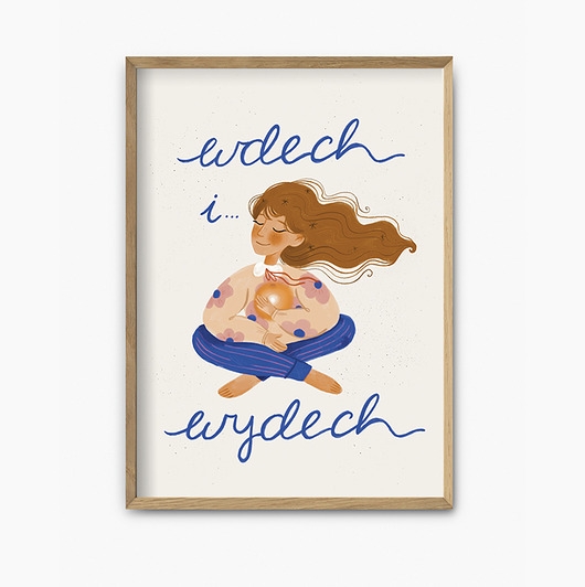 Image of Pakamera Plakat ilustracja Wdech i wydech