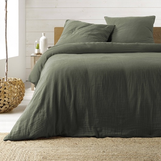 Image of Pakamera Komplet pościeli muślinowej MUSSOLA 240x220 cm khaki