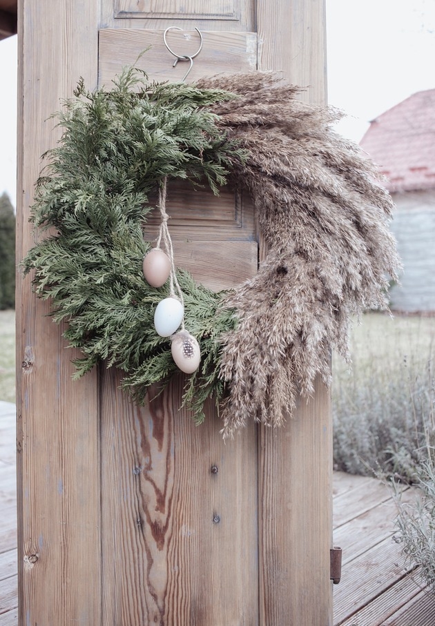 Image of Pakamera Wianek eko /żywa iglina i suche trawy /boho DOSTĘPNY od ręki