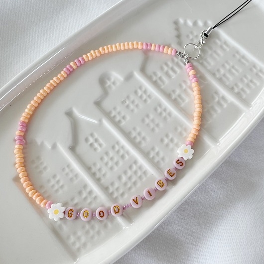 Image of Pakamera Charms do telefonu GOOD VIBES peach